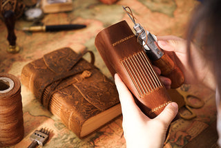 Handmade Leather Notebook With Strap Closure - NO002