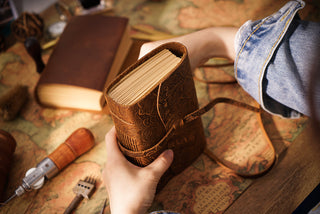 Handmade Leather Notebook With Strap Closure - NO002