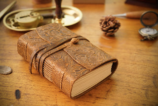 Handmade Leather Notebook With Strap Closure - NO002