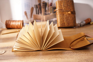 Handmade Leather Notebook With Strap Closure - NO002