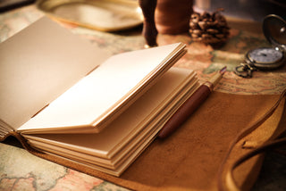 Handmade Leather Notebook With Strap Closure - NO002