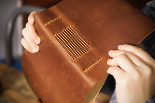 Handmade Leather Notebook With Strap Closure - NO002