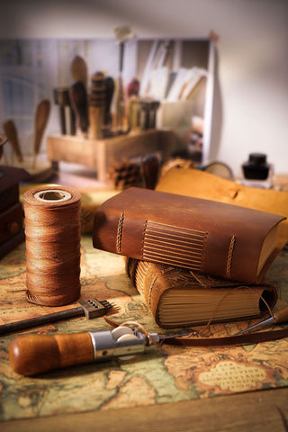 Handmade Leather Notebook With Strap Closure - NO002