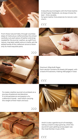 Handmade Leather Notebook With Strap Closure - NO002