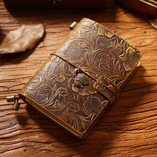 Premium Handmade Leather Notebook – Buckle Strap Closure NO008
