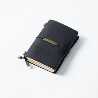 Premium Handmade Plain-Edged Cowhide Leather Notebook with Strap Lock NO10