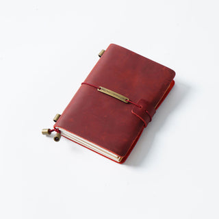 Premium Handmade Plain-Edged Cowhide Leather Notebook with Strap Lock NO10