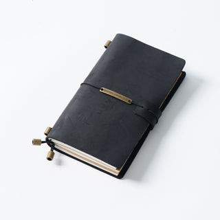 Premium Handmade Plain-Edged Cowhide Leather Notebook with Strap Lock NO10