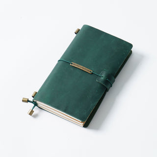 Premium Handmade Plain-Edged Cowhide Leather Notebook with Strap Lock NO10