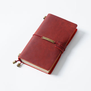 Premium Handmade Plain-Edged Cowhide Leather Notebook with Strap Lock NO10