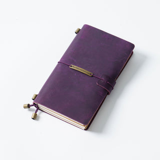 Premium Handmade Plain-Edged Cowhide Leather Notebook with Strap Lock NO10