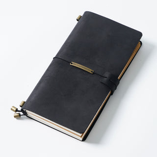Premium Handmade Plain-Edged Cowhide Leather Notebook with Strap Lock NO10