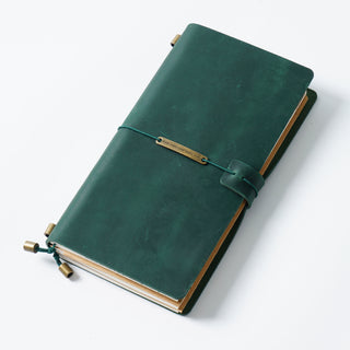 Premium Handmade Plain-Edged Cowhide Leather Notebook with Strap Lock NO10