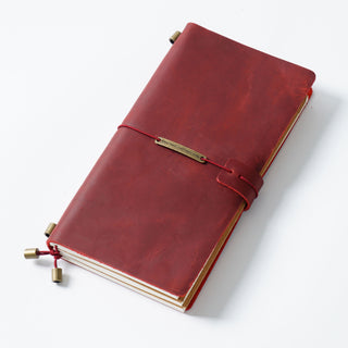 Premium Handmade Plain-Edged Cowhide Leather Notebook with Strap Lock NO10