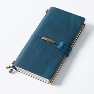 Premium Handmade Plain-Edged Cowhide Leather Notebook with Strap Lock NO10