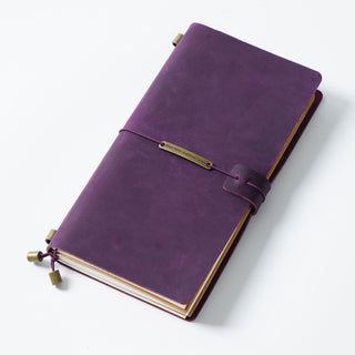 Premium Handmade Plain-Edged Cowhide Leather Notebook with Strap Lock NO10