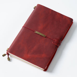 Premium Handmade Plain-Edged Cowhide Leather Notebook with Strap Lock NO10