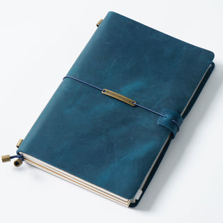 Premium Handmade Plain-Edged Cowhide Leather Notebook with Strap Lock NO10