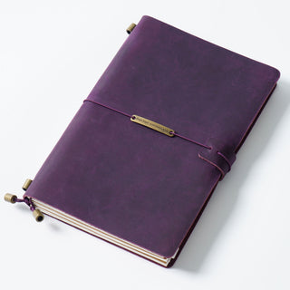 Premium Handmade Plain-Edged Cowhide Leather Notebook with Strap Lock NO10