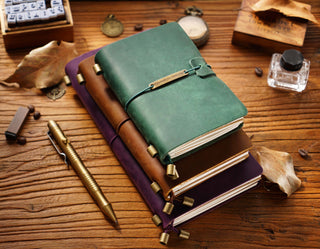 Premium Handmade Plain-Edged Cowhide Leather Notebook with Strap Lock NO10