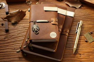 Premium Handmade Plain-Edged Cowhide Leather Notebook with Strap Lock NO10