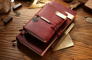 Premium Handmade Plain-Edged Cowhide Leather Notebook with Strap Lock NO10