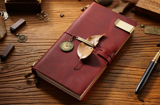 Premium Handmade Plain-Edged Cowhide Leather Notebook with Strap Lock NO10