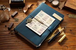 Premium Handmade Plain-Edged Cowhide Leather Notebook with Strap Lock NO10