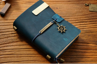 Premium Handmade Plain-Edged Cowhide Leather Notebook with Strap Lock NO10