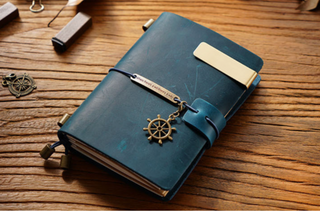 Premium Handmade Plain-Edged Cowhide Leather Notebook with Strap Lock NO10