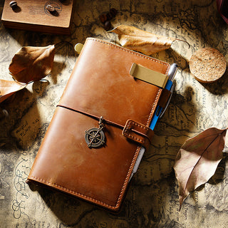 Handmade Leather Journal – Thread-Bound & Refillable - NO007