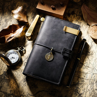 Handmade Leather Journal – Thread-Bound & Refillable - NO007