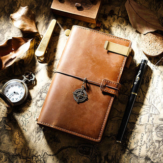 Handmade Leather Journal – Thread-Bound & Refillable - NO007