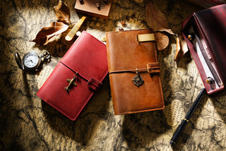 Handmade Leather Journal – Thread-Bound & Refillable - NO007