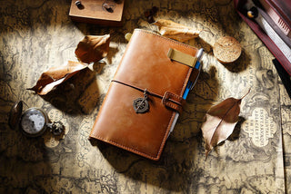 Handmade Leather Journal – Thread-Bound & Refillable - NO007