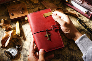 Handmade Leather Journal – Thread-Bound & Refillable - NO007