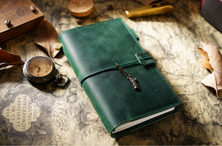 Handmade Leather Journal – Thread-Bound & Refillable - NO007