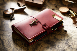 Handmade Leather Journal – Thread-Bound & Refillable - NO007