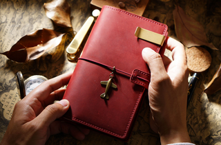 Handmade Leather Journal – Thread-Bound & Refillable - NO007