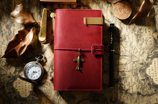 Handmade Leather Journal – Thread-Bound & Refillable - NO007