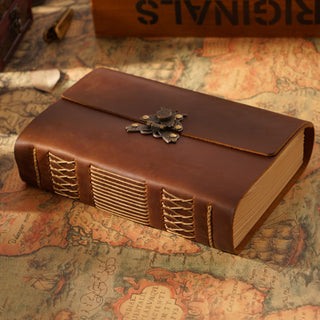 Butterfly Lock Handmade Leather Diary - NO001