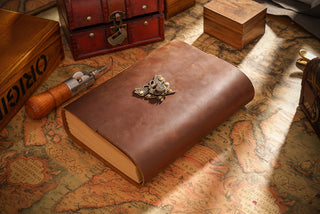Butterfly Lock Handmade Leather Diary - NO001