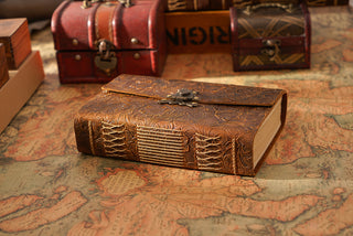 Butterfly Lock Handmade Leather Diary - NO001