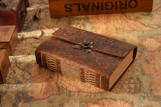 Butterfly Lock Handmade Leather Diary - NO001