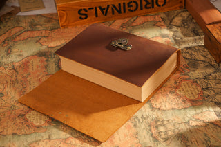 Butterfly Lock Handmade Leather Diary - NO001