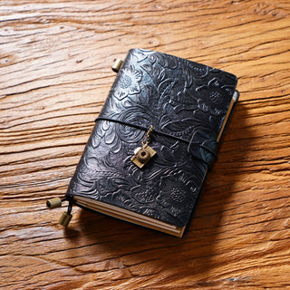 Premium Handmade Leather Notebook – Buckle Strap Closure NO008