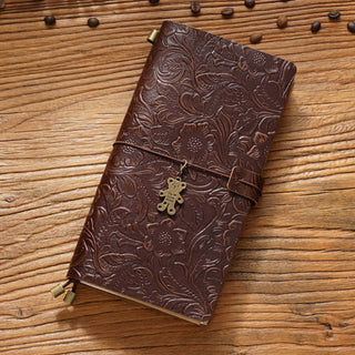 Premium Handmade Leather Notebook – Buckle Strap Closure NO008