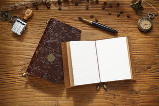 Premium Handmade Leather Notebook – Buckle Strap Closure NO008