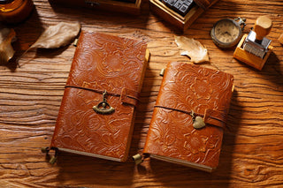 Premium Handmade Leather Notebook – Buckle Strap Closure NO008