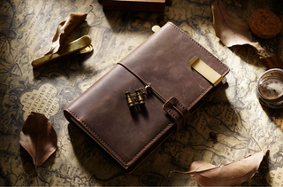 Handmade Leather Journal – Thread-Bound & Refillable - NO007